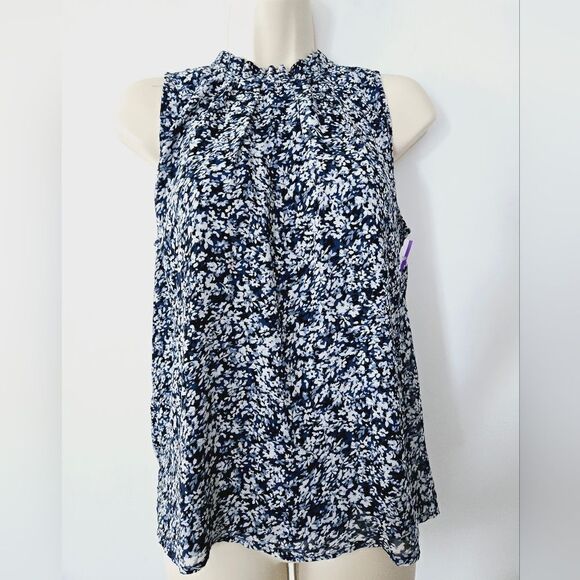 Vince Camuto Sleevess Chiffon Floral Blouse - Picture 1 of 7